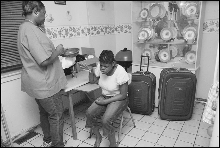 photo of caregiver edna scott with Jazmine, who has autism, Philadelphia, Pennsylvania Linda Johnson Photography, Linda Johnson Photographs