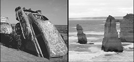 Cadillac Ranch, Amarillo, Texas, and The Great Ocean Road, Victoria, Australia. Linda Johnson Photography, Linda Johnson Photographs.